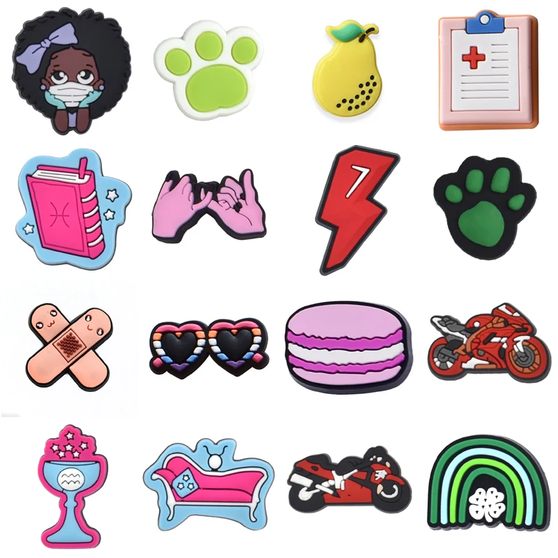 

Hot Sales 1Pcs Cute PVC Shoes Charms Accessories Boys Girls Party Gifts Clog Buckle Pins Decorations Fit Croc Wristband