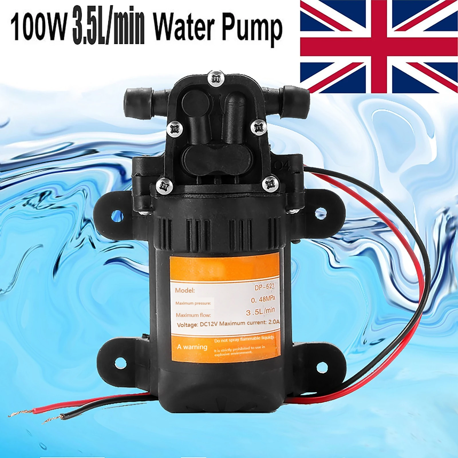 Wasserpumpe 12V 70PSI 3,5 L/Min Landwirtschaftliche Elektrische Wasserpumpe Schwarz Micro Hochdruck Membran Wasser Sprayer auto Waschen