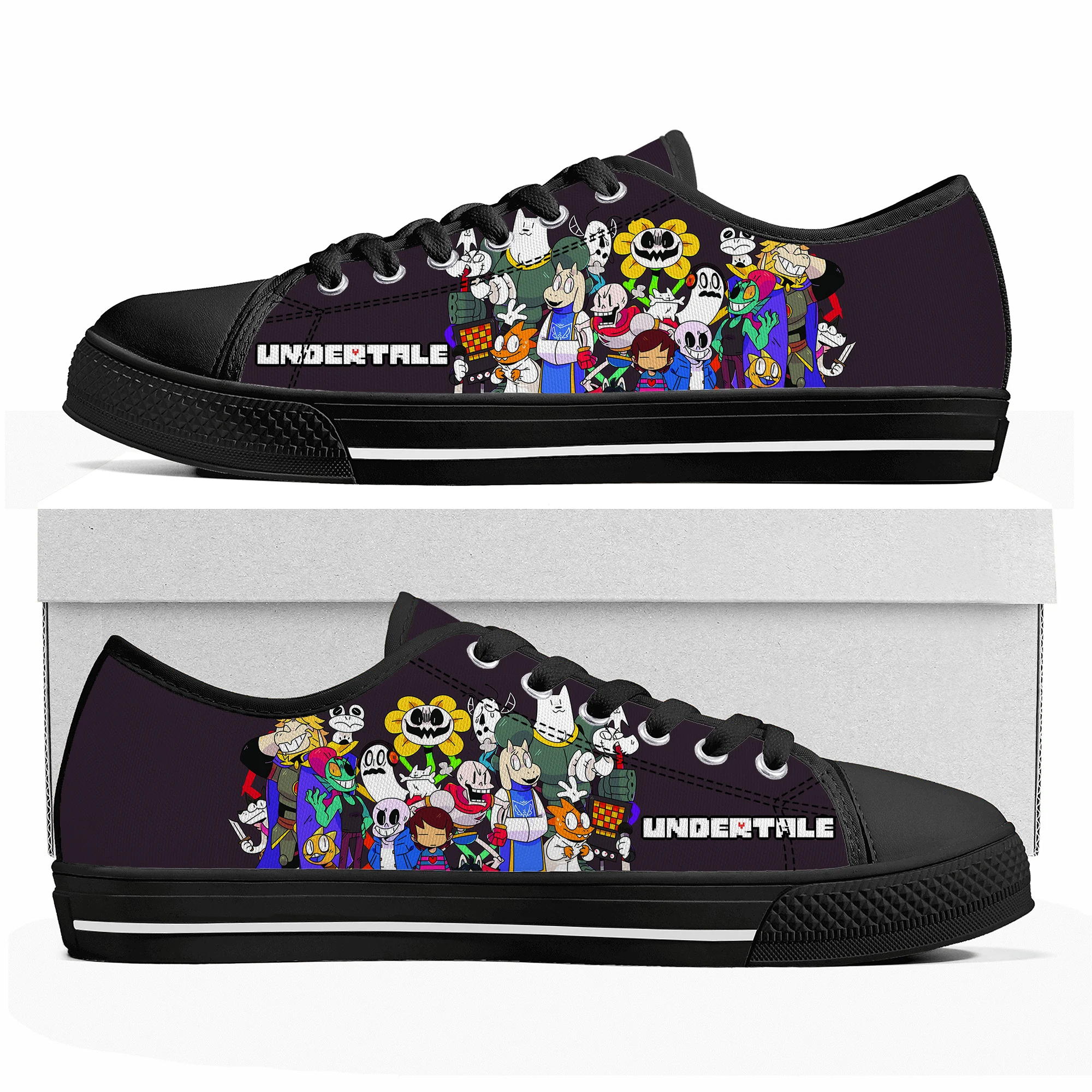 

Cartoon Game Undertale Sans Skull Low Top Sneakers Womens Mens Teenager High Quality Shoes Casual Tailor Made Canvas Sneaker