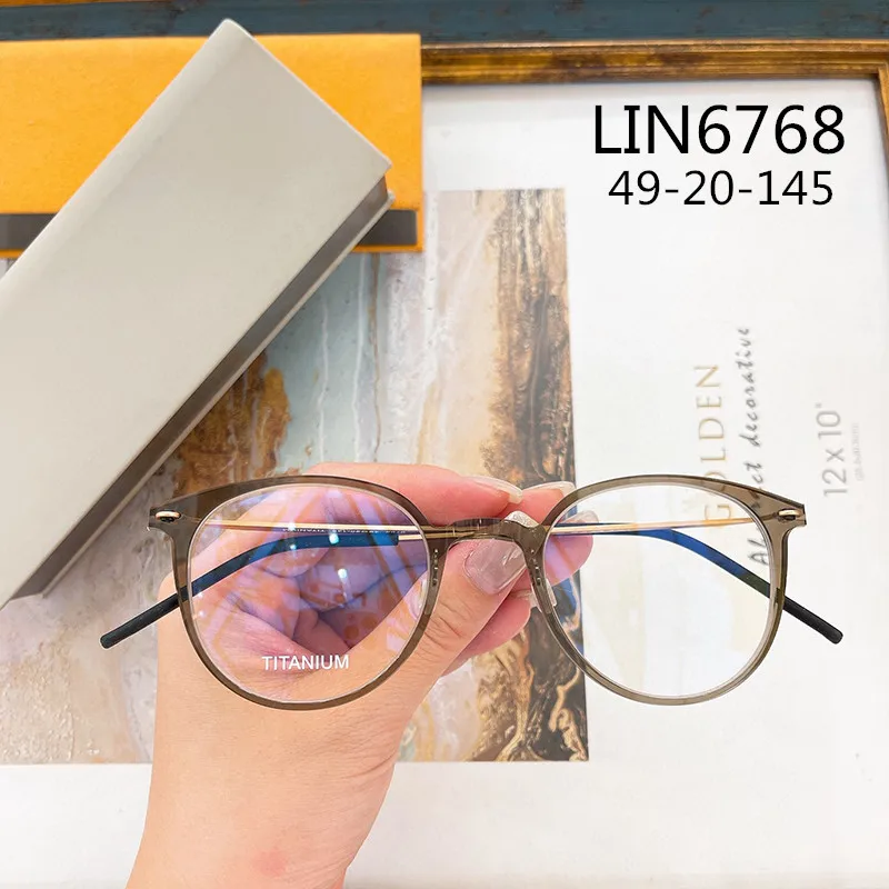 New Denmark Brand Design Titanium Ultralight Glasses Frame Men Women Myopia Prescription Retro Round Eyeglasses 6768 Optic Lens