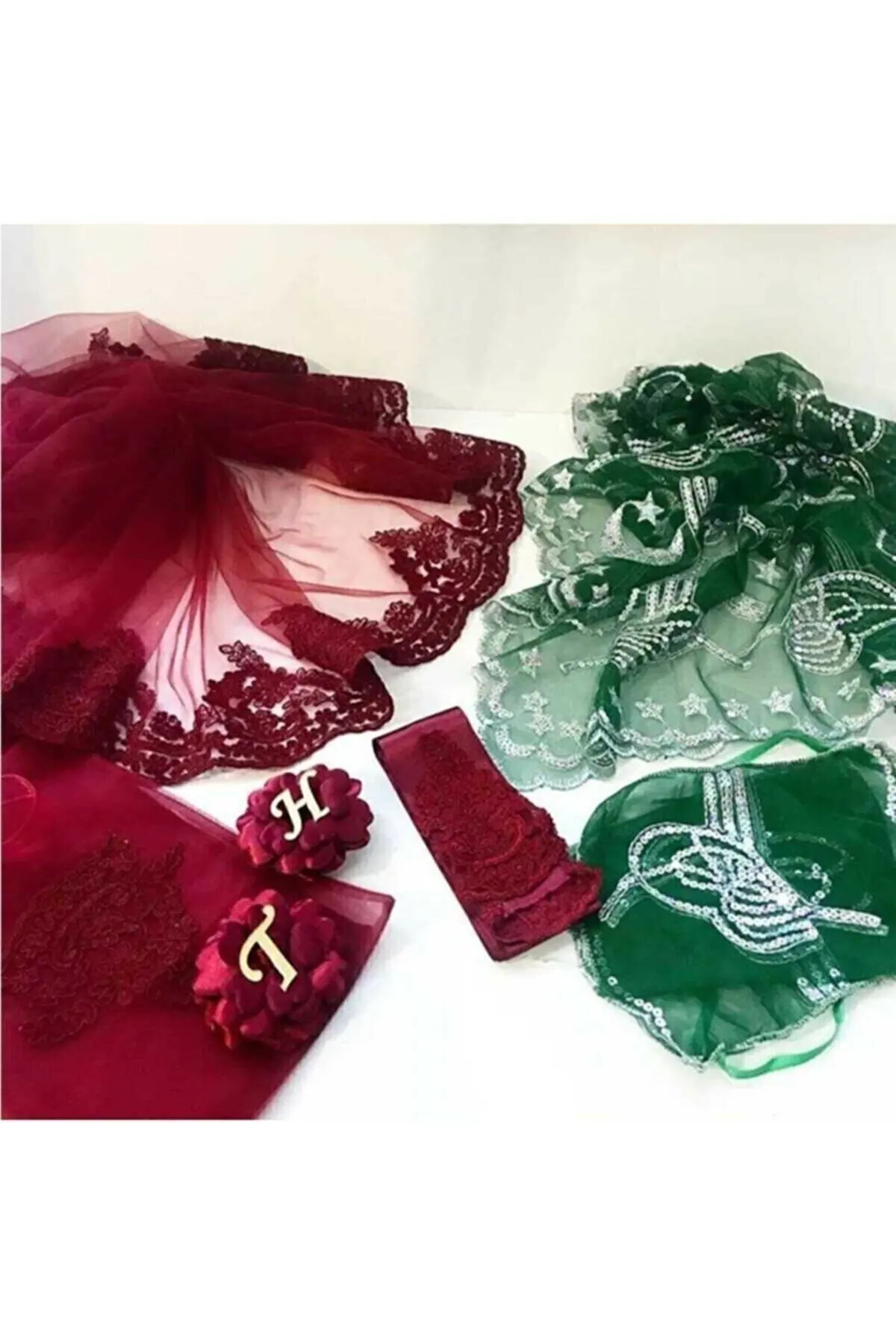 

2022 new Bridal Groom Face Cloth Bridal Veil Henna Bombarded Burgundy Bridal Groom Bombarded Henna Cover Bridal Shawl + gloves belt henna kit Marriage