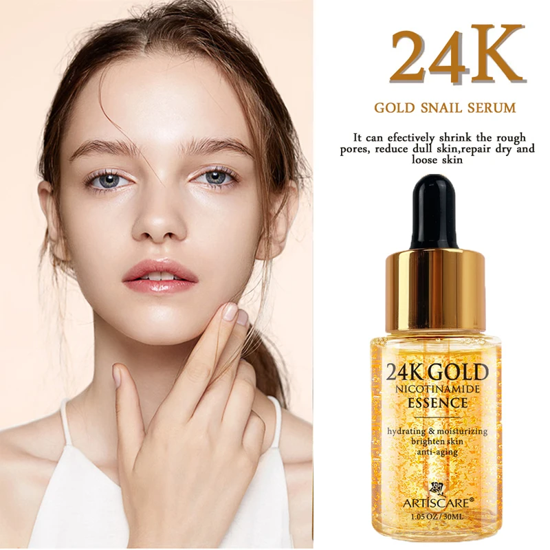 

ARTISCARE Niacinamide, отбеливающая Эл-сенция для лица, 24K золото, против старения, от морщин, Электронная сыворотка, уход за кожей