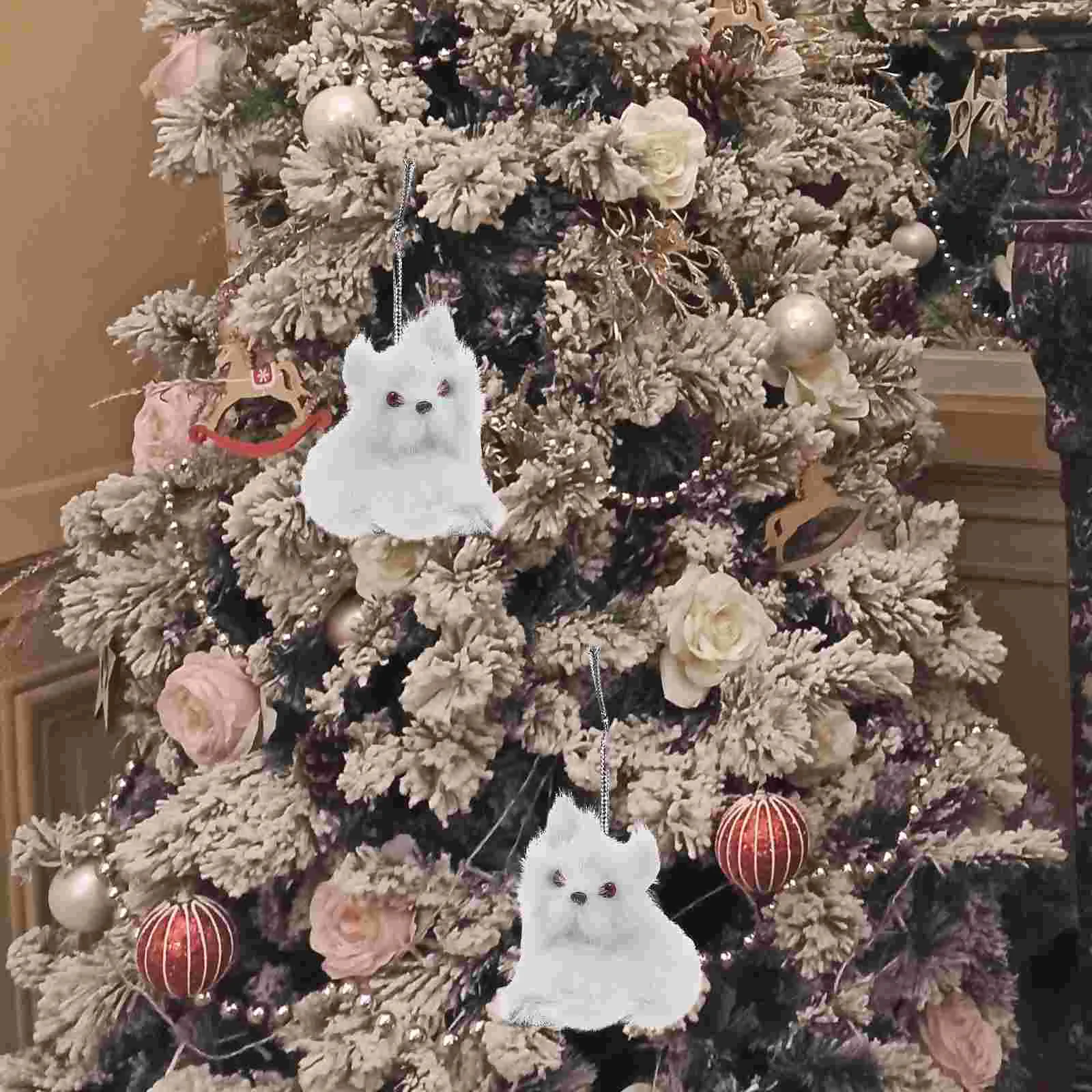 

Small Fox Ornament Figurines Christmas Decor Plush Birthday Decoration Girl