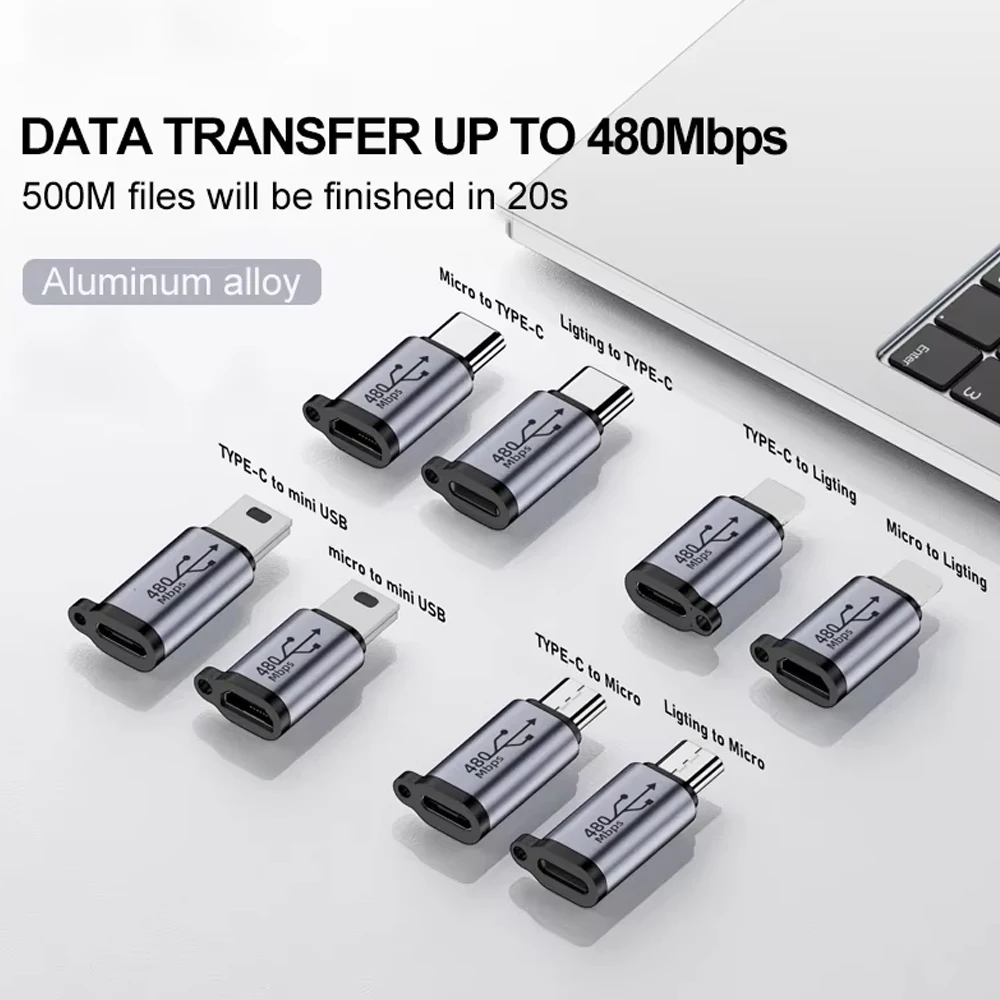 Адаптер USB C для Type-C мужское зарядное устройство Micro быстрая зарядка передача