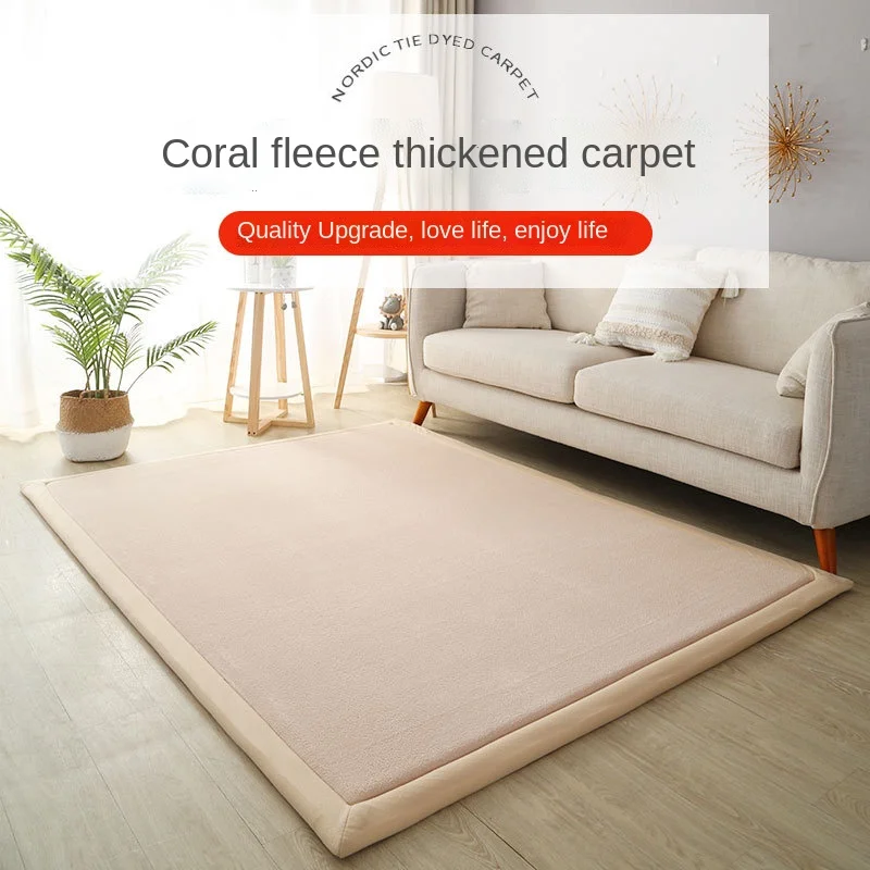

Coral Velvet Thickened Carpet Modern Minimalist Bedroom Living Room Coffee Table Sofa Full Bedside Bay Window Rectangular Carpet