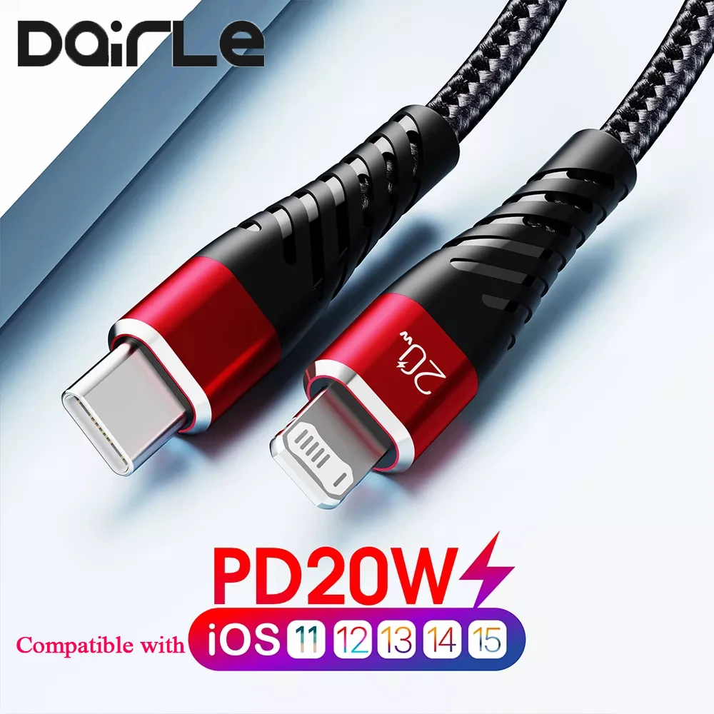 Кабель Usb Type-C Pd для быстрой зарядки 20 Вт 18 Iphone 13 Pro Max 12 11 SE XS X XR 8 7 6 2 4 А C кабель
