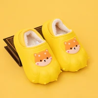 winter new childrens paw shape cute boys and girls cotton slippers shiba inu cartoon kids fashion indoor waterproof home shoes