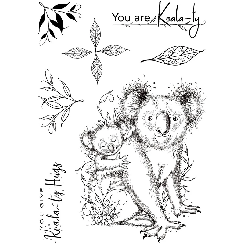 

Mama Koala Carrying Baby Koala Stamps 2022 New Transparent Stamps for DIY Scrapbooking Cards Making Crafts Animal Clear Stamps