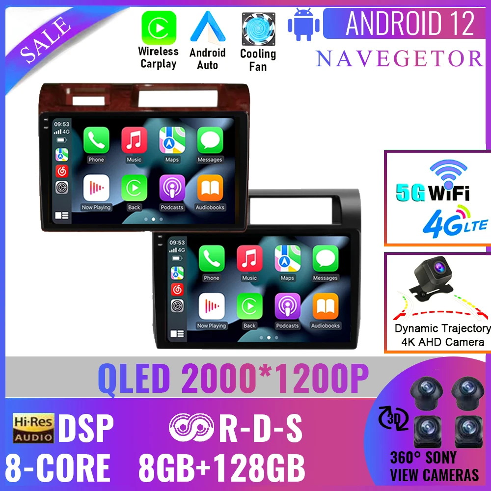 

4G LTE Carplay Auto Android 12 Car Radio Multimedia Video Player GPS Navigation For Toyota Land Cruiser LC 70 Series 2007-2020