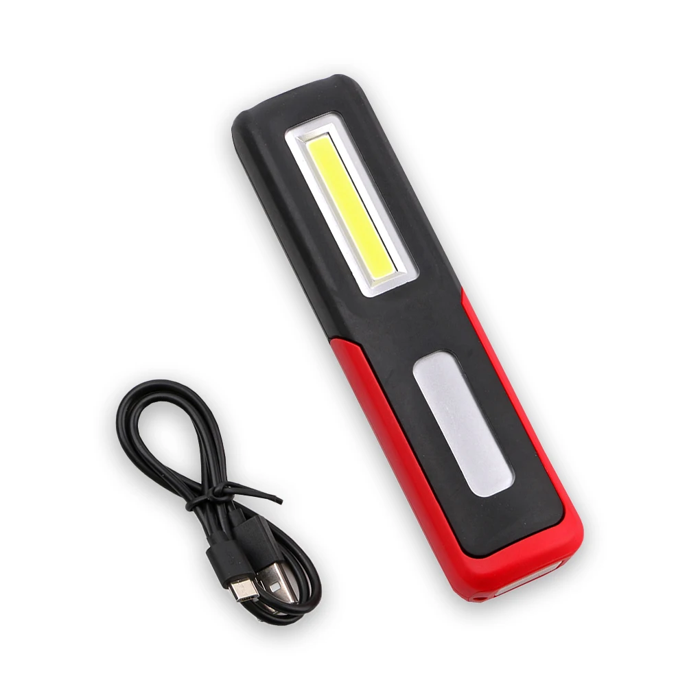 

COB Light Emergency Flashlight Adjustable Holder with Hook Lamp TPR Portable Lighting for Camping Hunting Black
