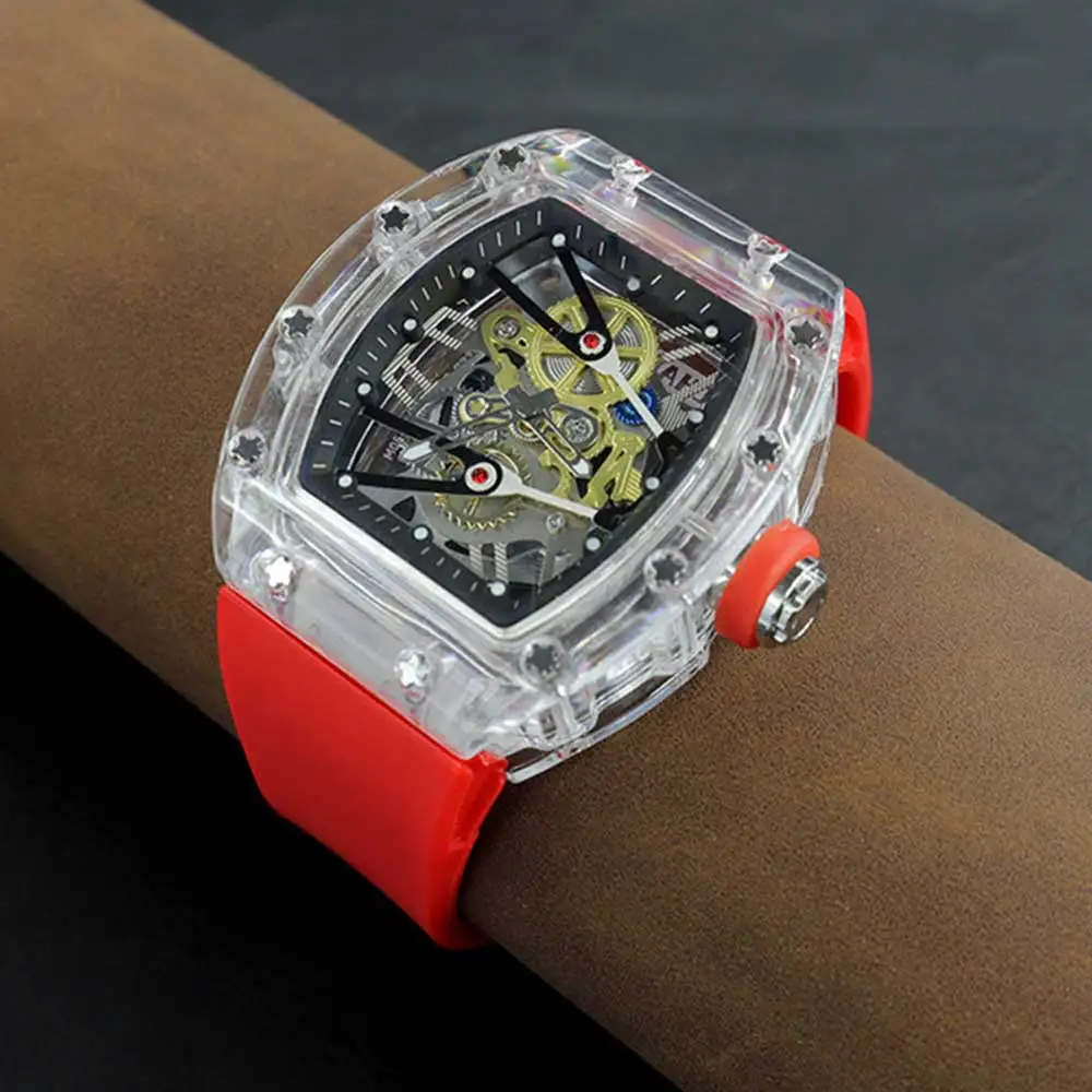 Модные Роскошные Брендовые спортивные Кварцевые прозрачные силиконовые женские