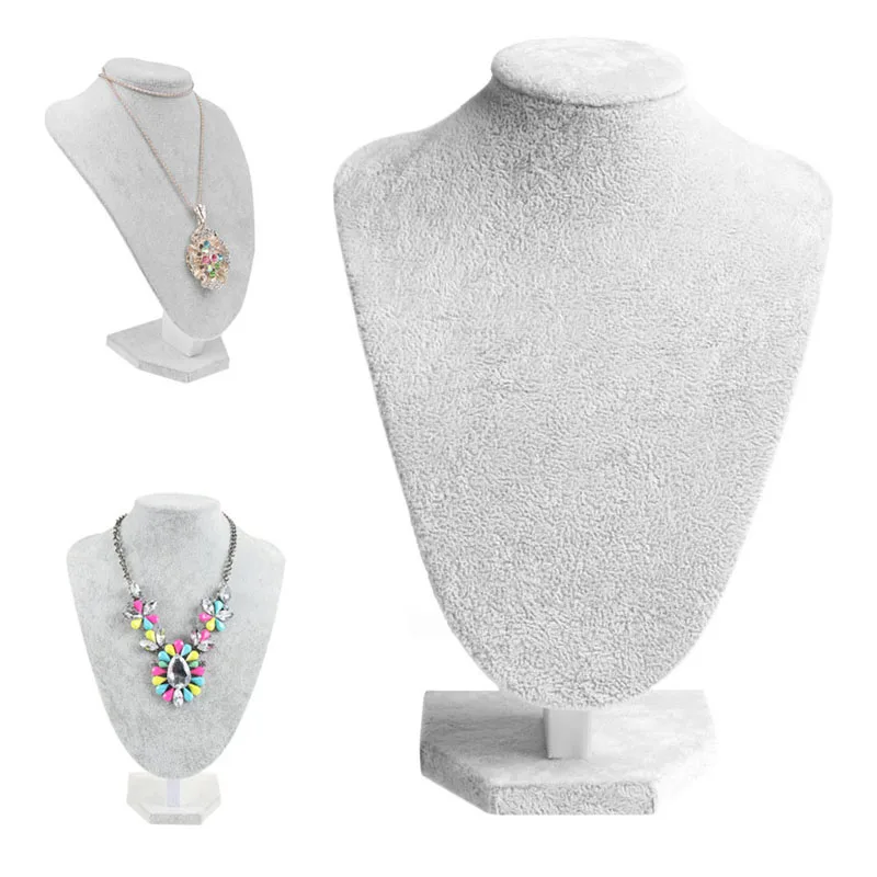 

Jewelry Display Stand 3D Velvet Jewelry Bust Stand Necklace Display Bust Holder 066C