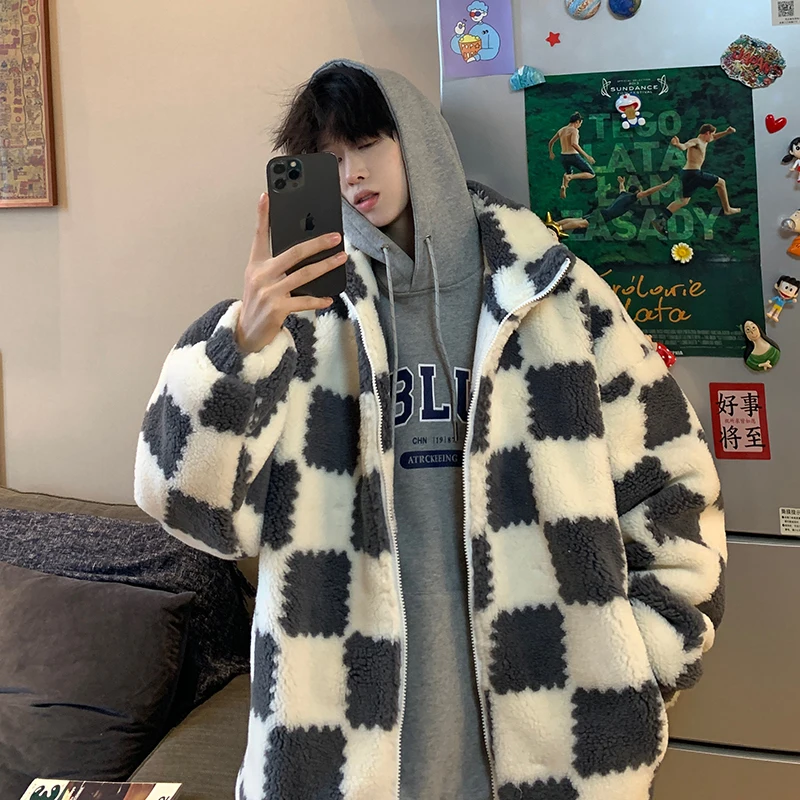 Куртка мужская бархатная с высоким воротником корейский стиль прострочка