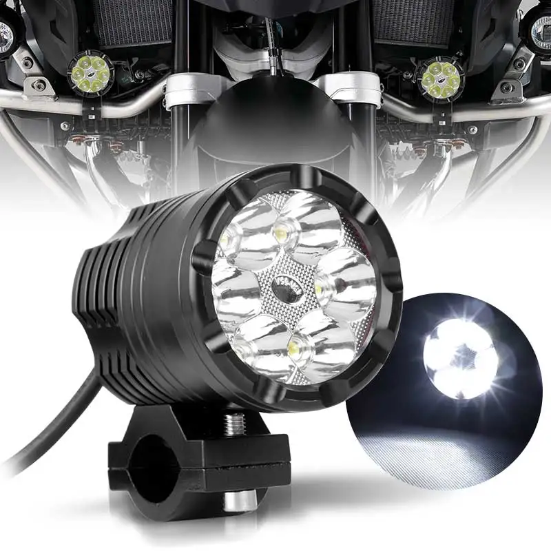 

12V Motorcycle LED Spotlight 6000K White Auxiliary Lamp Driving Spot Beam Fog Light For Car Truck ATV Trailer Tractor SUV Pickup