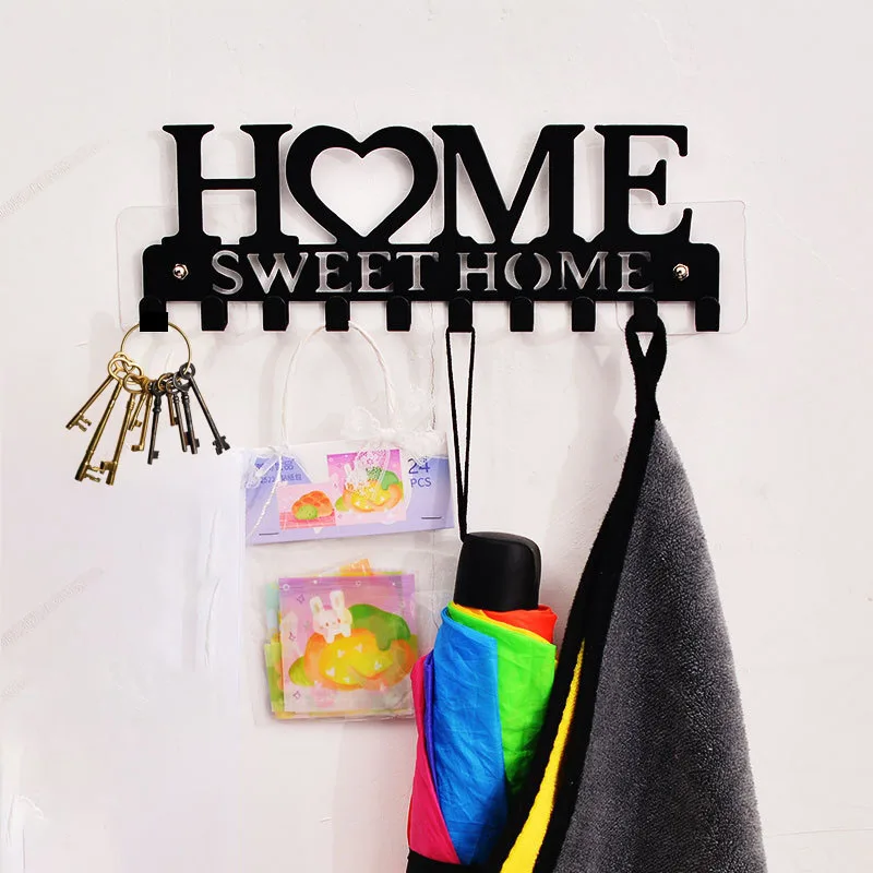

Wall-mounted Kitchen Accessories Wall Key Metal Rack Rack Sweet Holder Organizer Clothes Key Holder Hooks Storage Coat