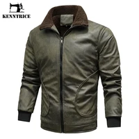 kenntrice men winter coat 2022 new stylish wool biker leather jacket classic vintage streetwear outwear mens clothing wholesale