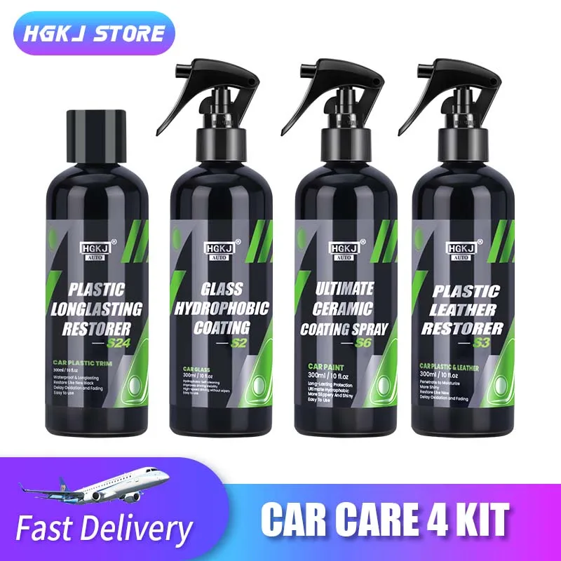 300MLx4 PCS Car Hydrophobic Rainproof Glass Coating Renovator Refreshing Plastic Leather Longlating Car Paint Coating hgkj