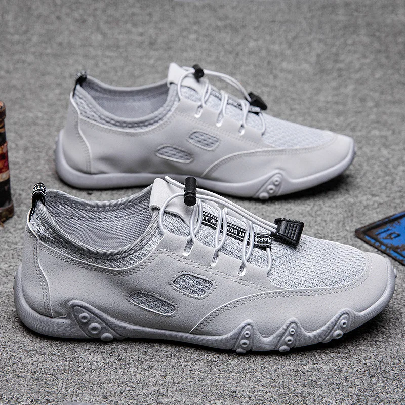 

Men's Shoes New Spring and Summer One Pedal Peas Shoes Mesh Breathable Trend Men's Lace-up Casual Shoes