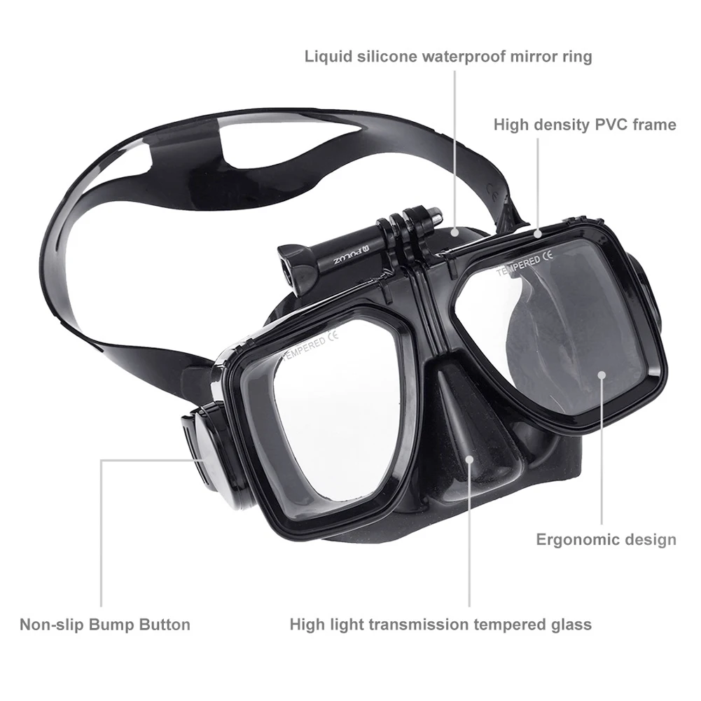

Diving Glasses Waterproof Anti-Fog Swimming Goggle With EVA Storage Box For DJI Osmo Action Black