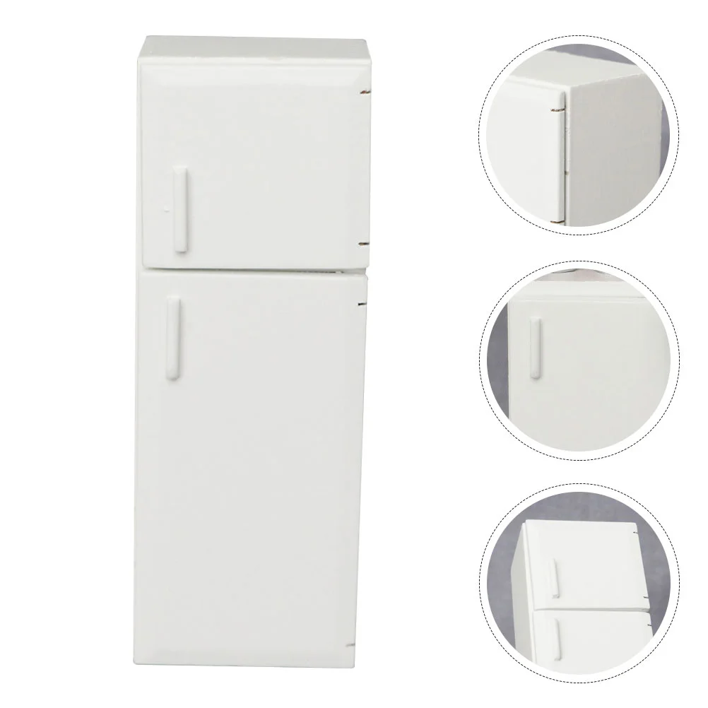 

Simulated Refrigerator House Decorations Baby Toy Furniture Miniature Fridge Wooden Micro Scene Tiny