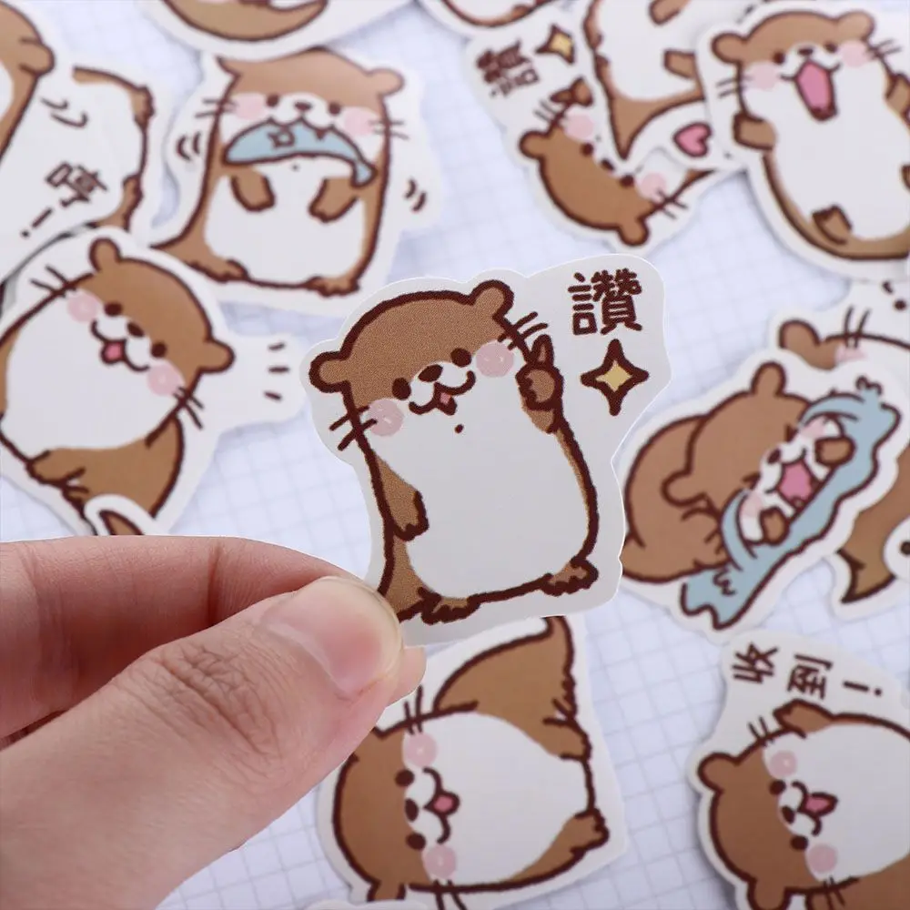 45pcs/box Kawaii Otter Adhesive DIY Sticker Stick Label Notebook Album Diary Decor Student Stationery Kids Gift