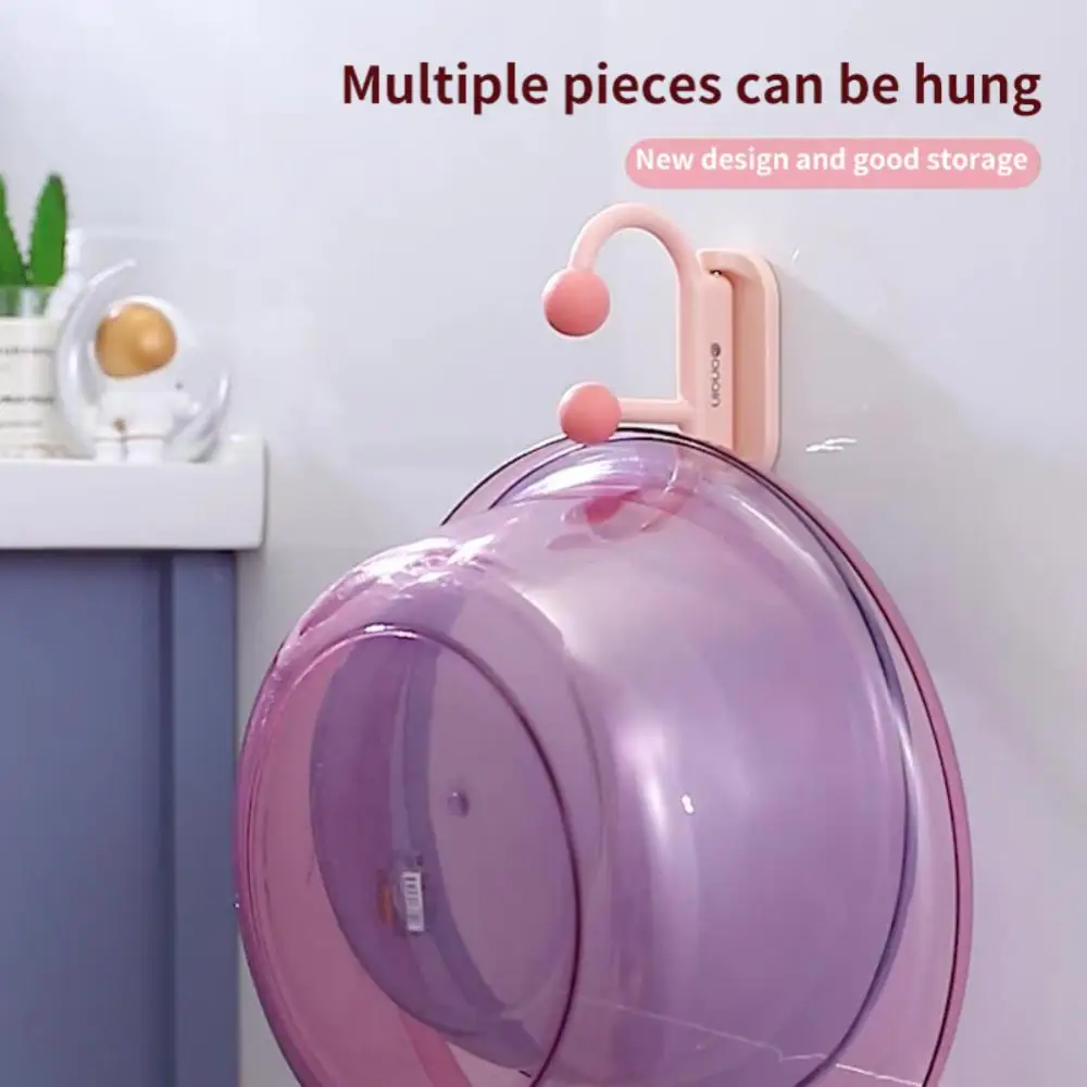 

Abs Hanging Rack Save Space Self Adhesive Washbasin Storage Rack Plastic Traceless Wall Hook Bathroom Accessories Anti-slip