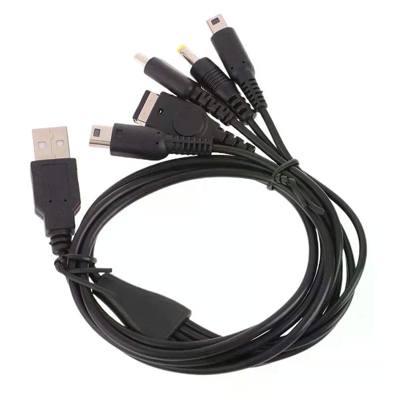 Фото Кабель для быстрой зарядки 1,2 м, 5-в-1 USB-кабель для зарядки игровых приставок, совместимый с New 3DS XL, NDS Lite, NDSI LL, Wii U, GBA, PSP №2