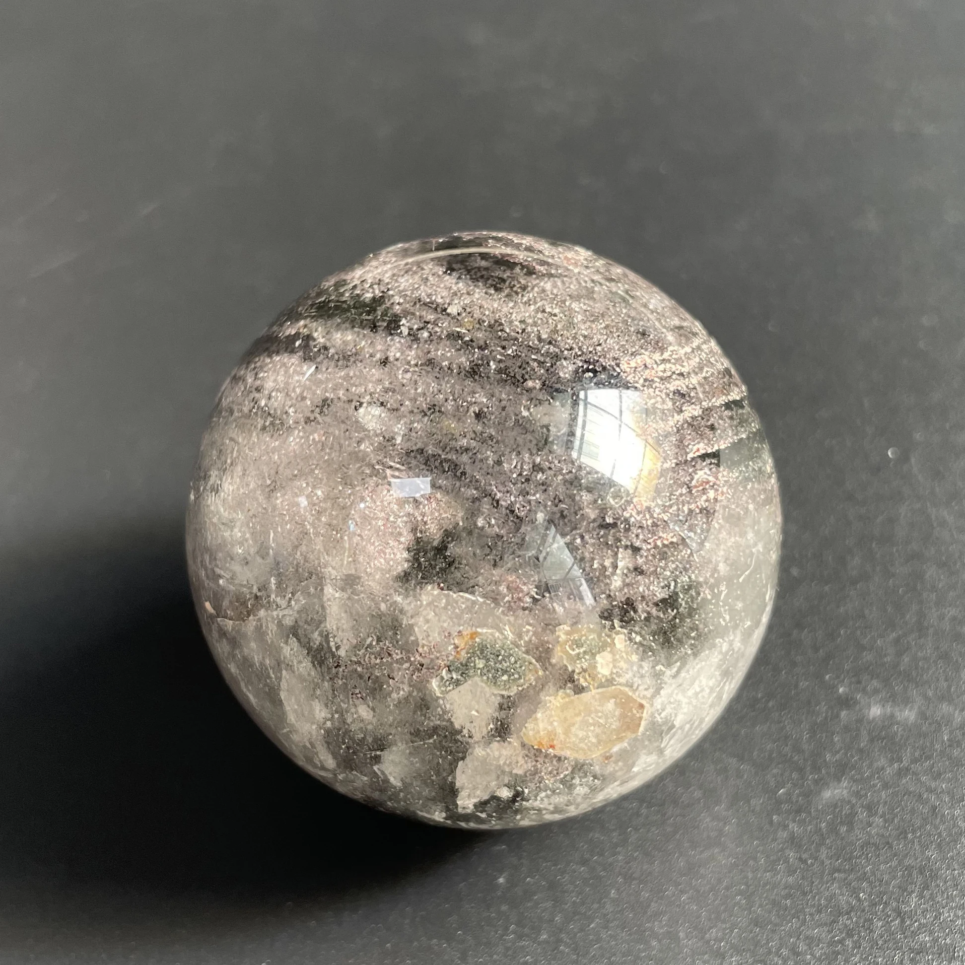 156 г натуральный хрустальный шар зеленая фантомная Сфера камень для украшения