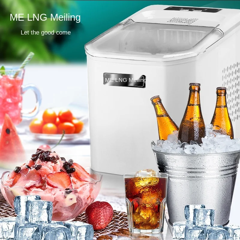 Meiling-máquina de hielo para el hogar, Mini cubo de hielo automático de escritorio, tienda comercial de té con leche, 10kg enlarge
