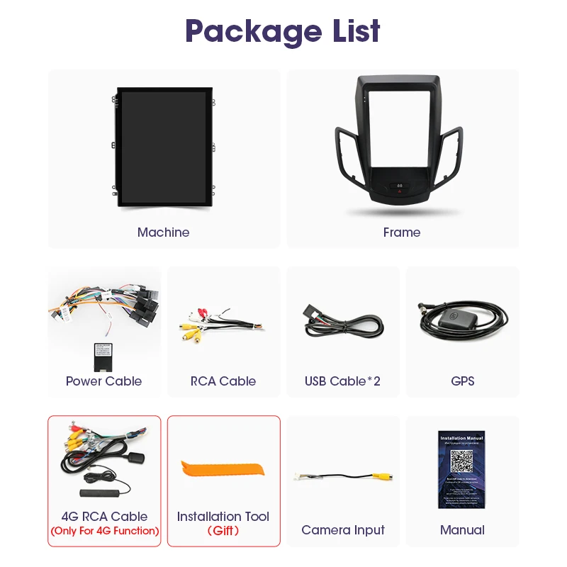 Srnubi Андроид 11.0 Автомобильное радио для Ford Fiesta MK7 2009-2016 Мультимедийный плеер 2Din 4G WIFI GPS навигация Carplay Головное устройство.