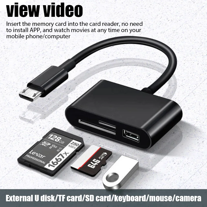 

3 в 1, устройство для чтения карт памяти Micro SD/TF