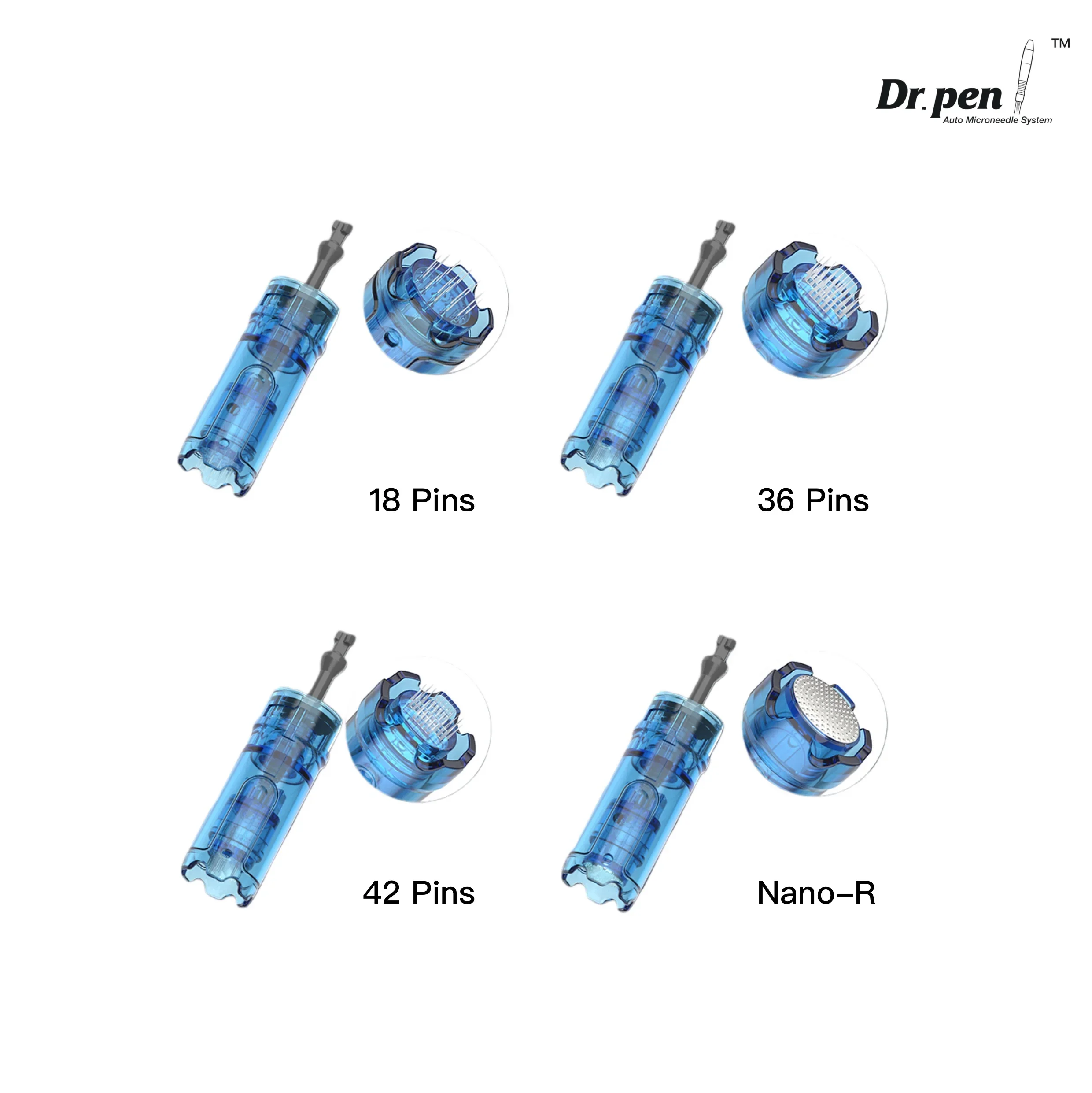 Фото Картриджи DrPen M9 Professional с 18, 36 и 42 нано-иглами, интеллектуальное распознавание картриджей, совместимые расходные материалы №2