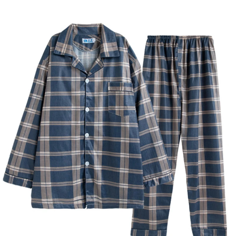 QUHENG 2022 Autumn Men's Cotton Pajamas Winter Long Sleeve  Trousers Sleepwear Women Man Sets 2 Pieces Casual Lounge Pyjamas