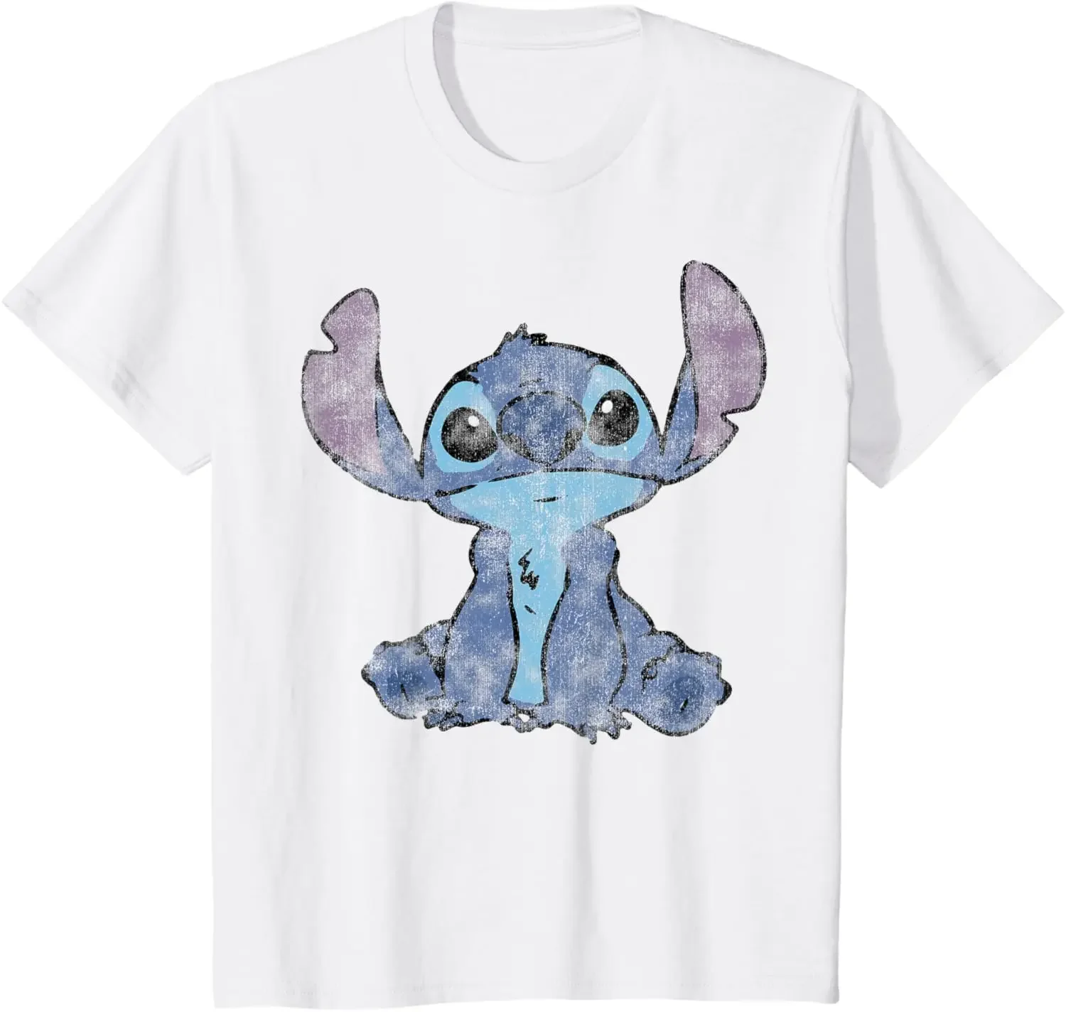 Фото Hot Fashion Casual Disney Lilo & Stitch Distressed Stitch Portrait T-Shirt S-6XL Summer №4