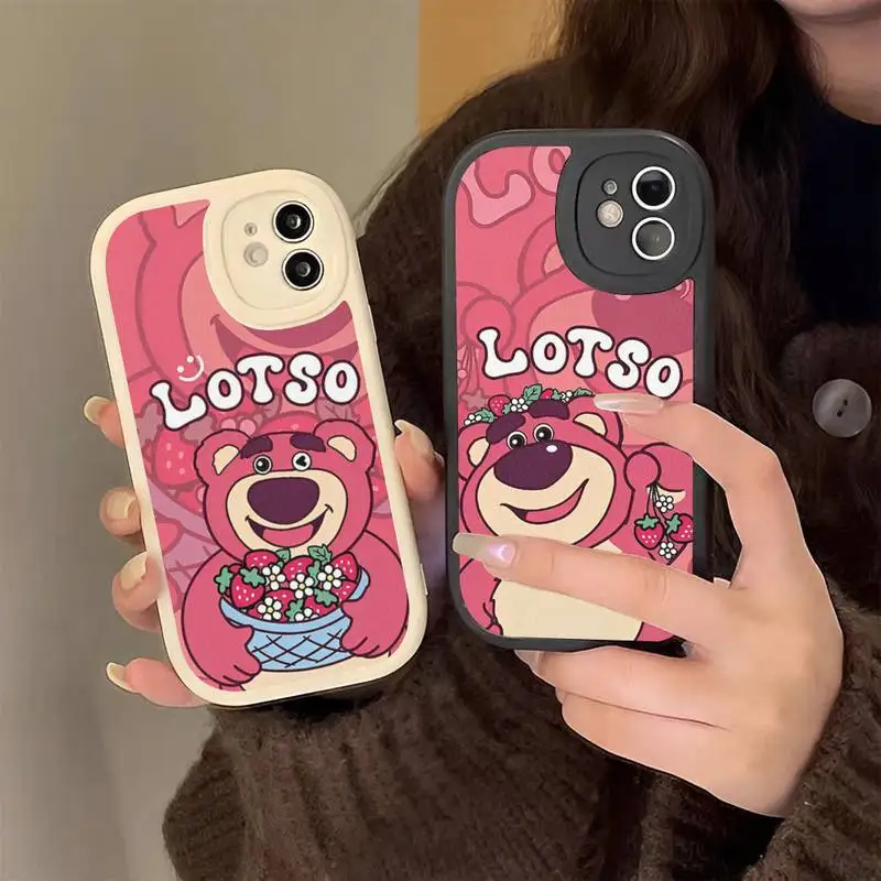 

Cute Cartoon Anime Role Lotso Doll Phone Case Hard Leather Phone Case For iPhone 14 13 12 Mini 11 14 Pro Max Xs X Xr 7 8 Plus