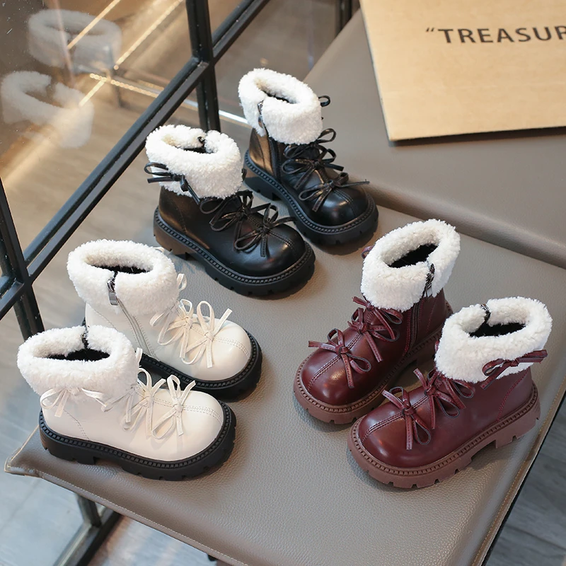 Ботинки для девочек из искусственной кожи