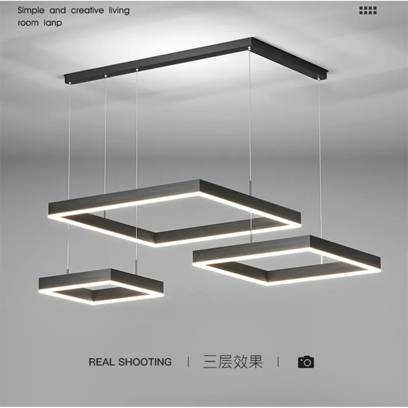 

Modern LED Square Chandelier Indoor Lighting for Living Room Dinner Room Lamp LED Hanging Lamp Indoor Decoration Pendant Lights