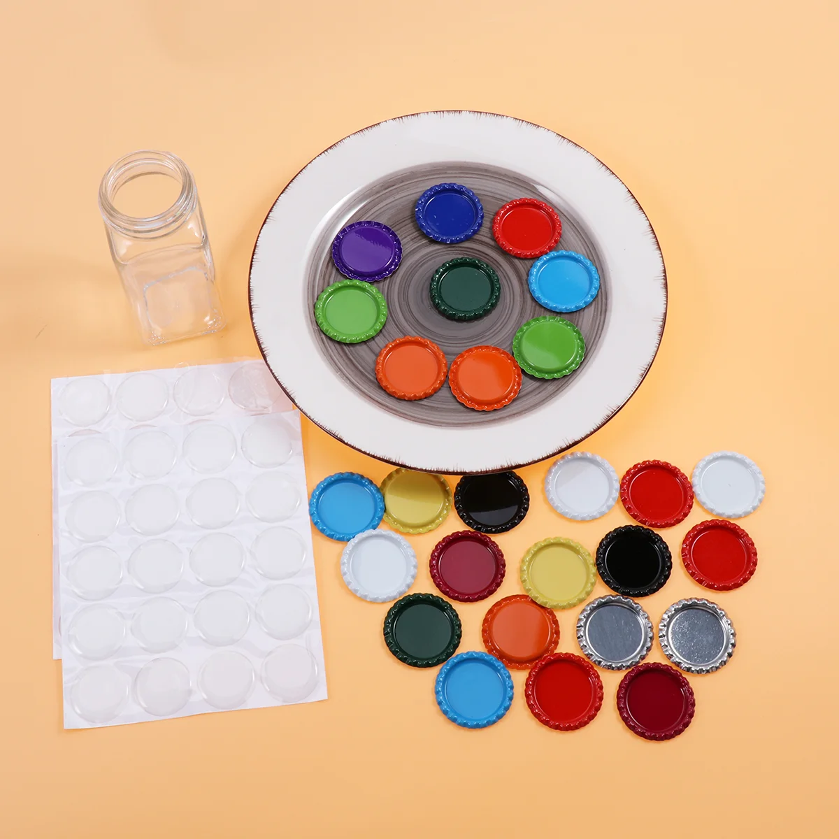 200 шт. крышки для пивных бутылок поделок красочные наклейки материал времени