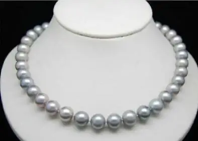 

Round AA+ 9-10MM South Sea Genuine Gray Pearl Necklace 18inch 14K/20 Gold Clasp