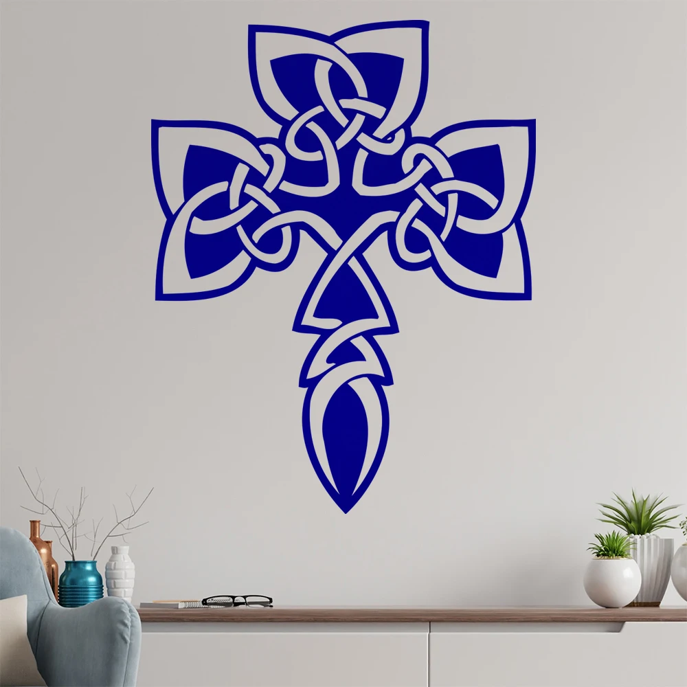 Настенная Наклейка кельтский крест съемные украшения Спальня виниловые