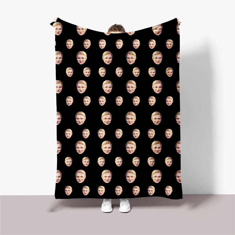 Забавный черный фон для фотосъемки с изображением лица индивидуальное одеяло