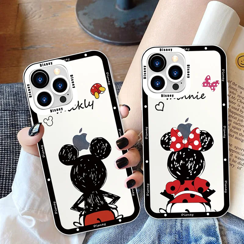 

Mickey Minnie Mouse Art For Apple iPhone 14 13 12 11 XS XR X Pro Max mini 8 7 6S 6 Plus Angel Eyes Transparent Phone Case