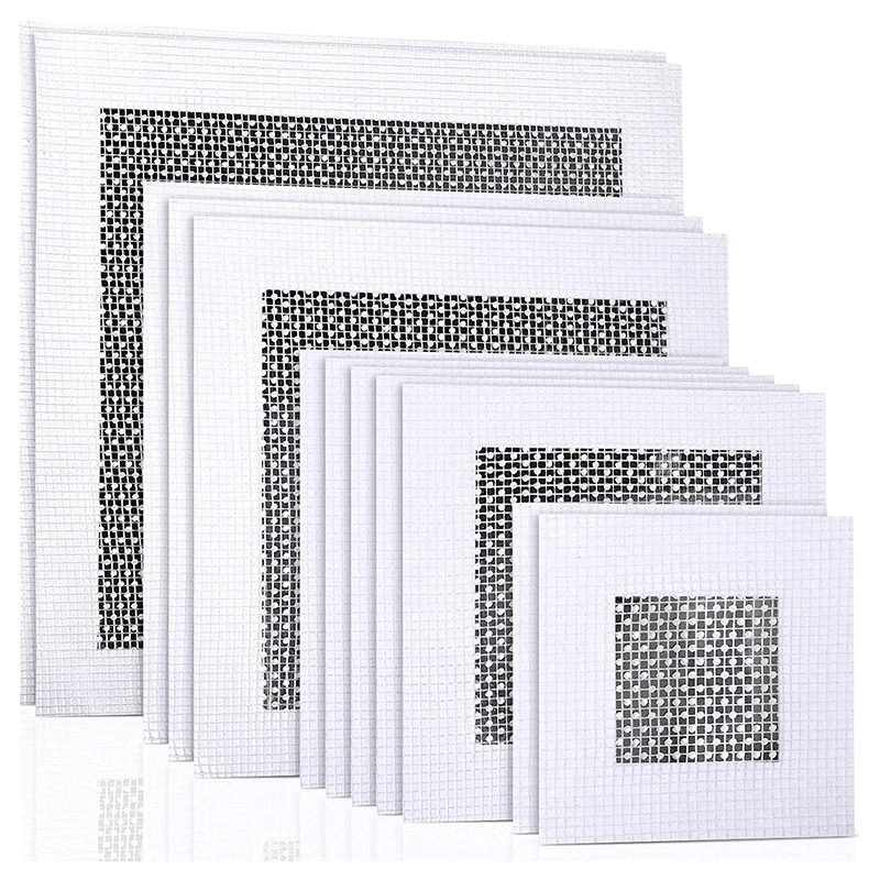 

12 Pieces Aluminum Wall Repair Patch Self-Adhesive Wall Repair Patch 2/4/ 6/8 Inch Drywall Repair Tools Screen Patch