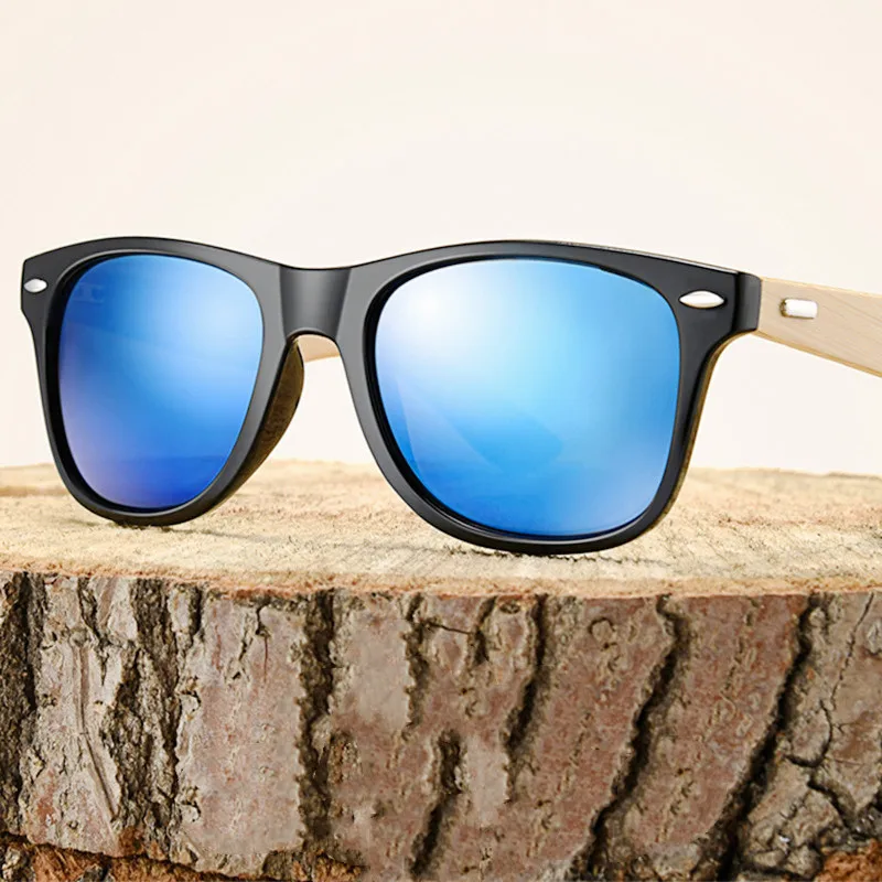 

Vintage Men Bamboo Wood Sunglasses Unisex Fashionable Retro Square Frame Driving Glasses Outdoor Riding UV400 Eyewear