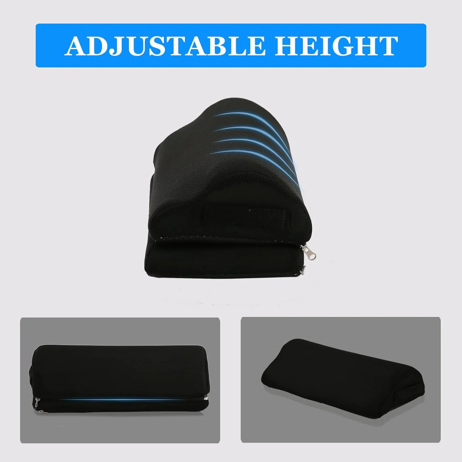 Foot Rest for Under Desk at Work Memory Foam Ergonomic Stool with Adjustable Height Footrest Back & Hip Pa