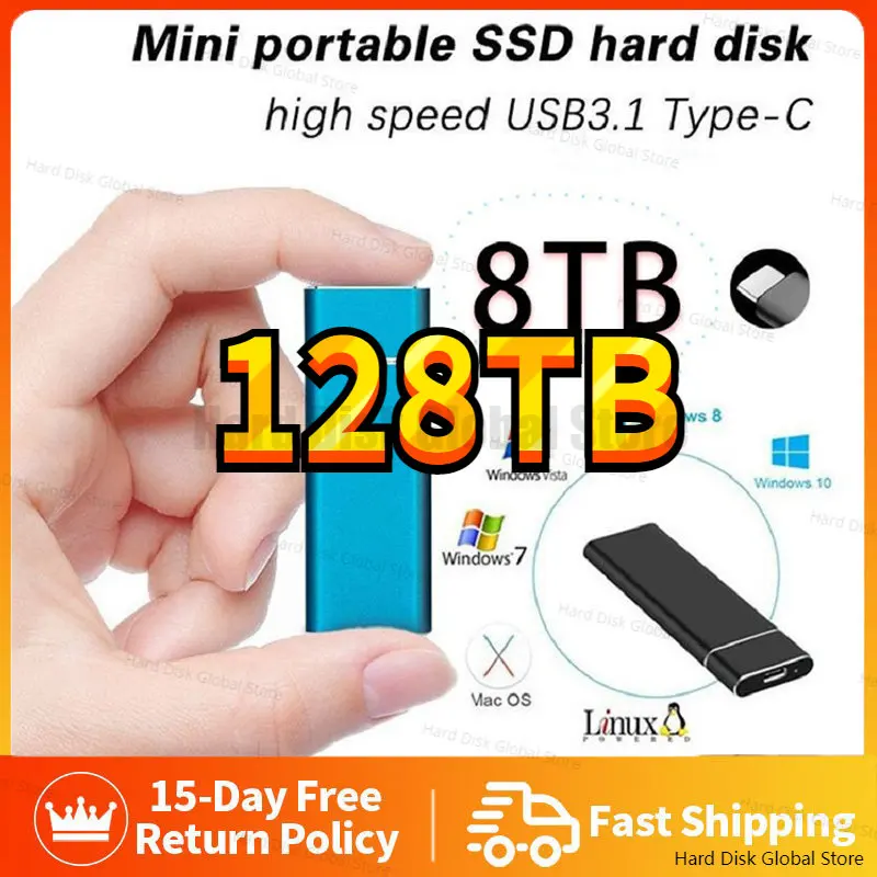 Portable External SSD M.2 Hard Drive Hard Drive HD Externo HD 1TB 2TB 128TB USB3.0 storage  ssd externe hdd 8TB 4TB ssd external