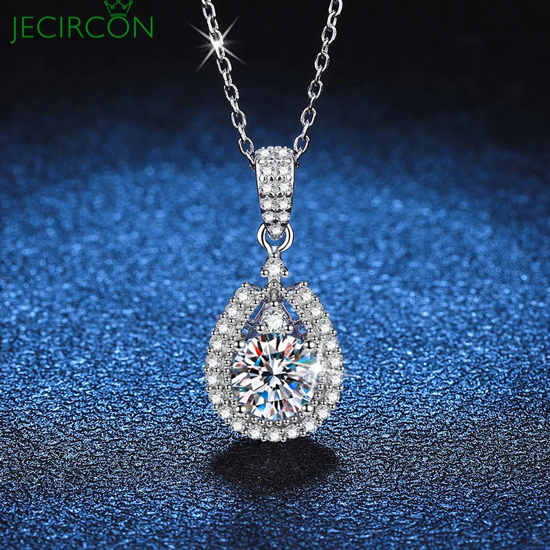 

Женское ожерелье с муассанитом JECIRCON, из серебра 6,5 пробы, 925 мм