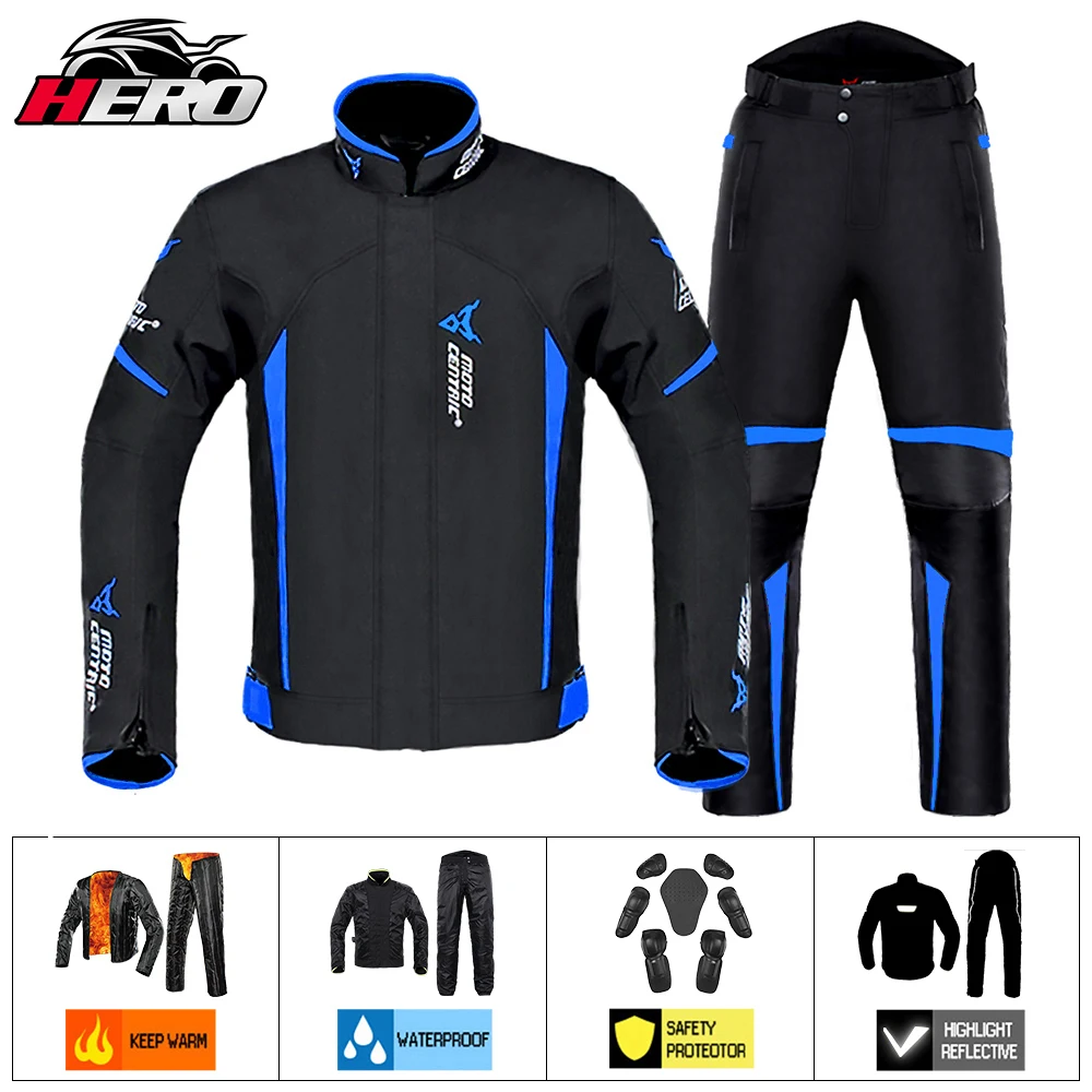 Motorbike Jacket Men Waterproof Motocross Suit Protection Windproof Motorcycle Riding Protective Touring Suit Winter