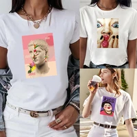 summer top t shirt female o neck short sleeve t shirts for women funny printed sport femme tees youthful comfortable clothing