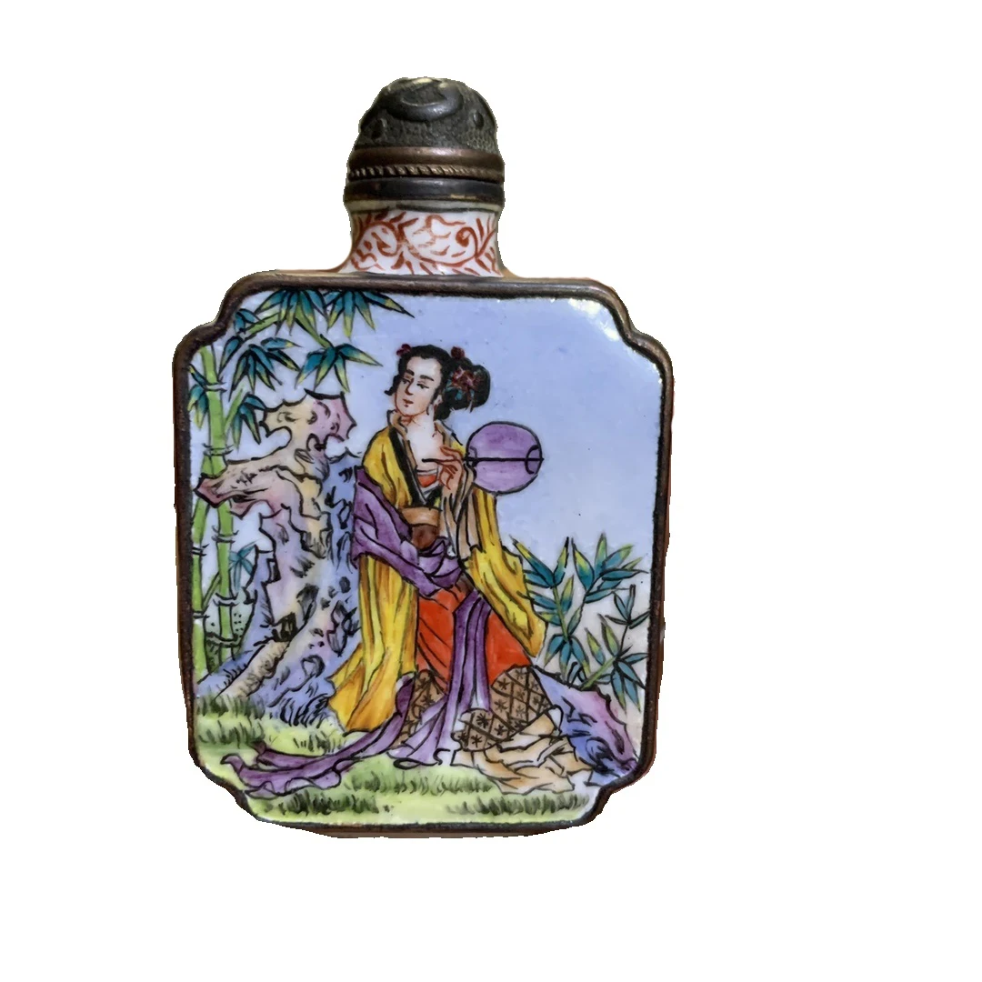 

Laojunlu A Cloisonné And Enamelled Lady-In-Waiting Snuff Bottle Chinese Traditional Style Antiques Fine Art Gifts Crafts